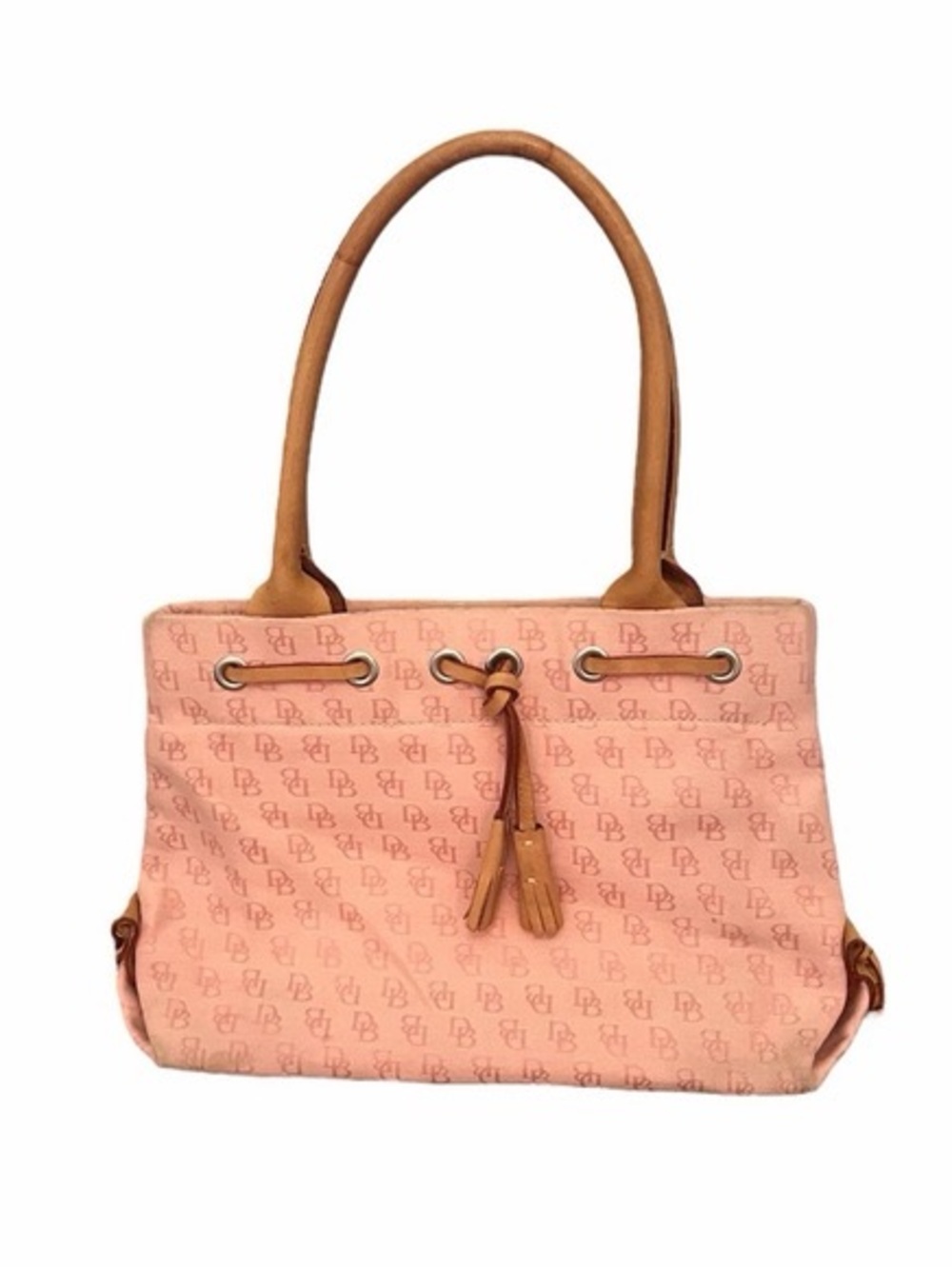 Dooney & Bourke Pink Tote Bag with Tan Handles